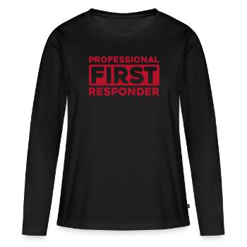Service d’ambulance Paramédic Paramédic - T-shirt manches longues Premium bio Femme - noir - Devant - Julia (174cm)
