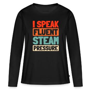 Opérateurs de chaudières - T-shirt manches longues Premium bio Femme - noir - Devant - Julia (174cm)