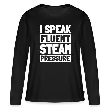 Opérateurs de chaudières - T-shirt manches longues Premium bio Femme - noir - Devant - Julia (174cm)