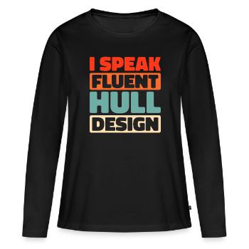 Constructeurs de bateaux - T-shirt manches longues Premium bio Femme - noir - Devant - Julia (174cm)