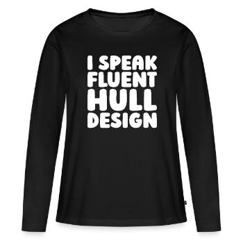 Constructeurs de bateaux - T-shirt manches longues Premium bio Femme - noir - Devant - Julia (174cm)