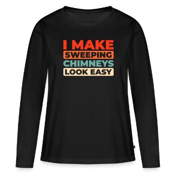 Schornsteinfeger - Frauen Premium Bio Langarmshirt - Schwarz - Vorne - Julia (174cm)