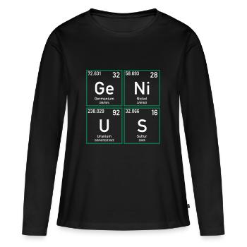 Genius transparent - Frauen Premium Bio Langarmshirt - Schwarz - Vorne - Julia (174cm)
