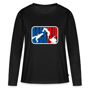 Parkour Freerunner Backflip - T-shirt manches longues Premium bio Femme - noir - Devant - Julia (174cm)
