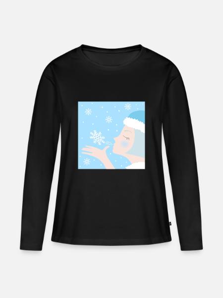Winter - Women's Premium Organic Long Sleeve Shirt - black
