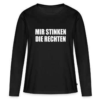 Mir stinken die rechten - Frauen Premium Bio Langarmshirt - Schwarz - Vorne - Julia (174cm)
