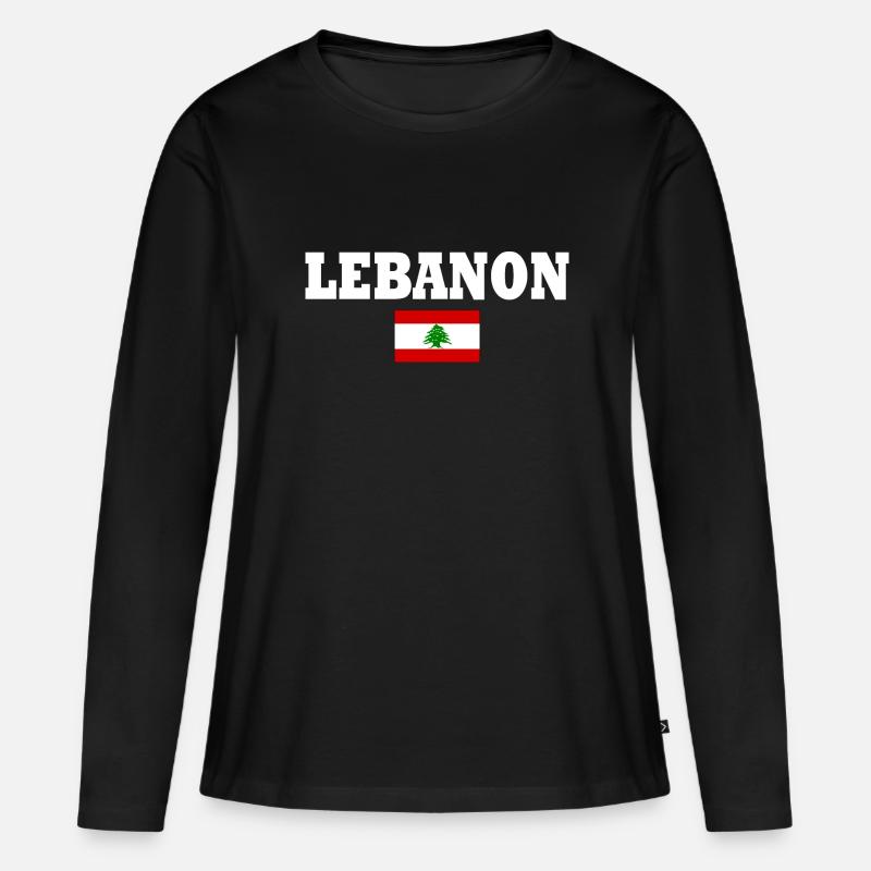 Libanon - Frauen Premium Bio Langarmshirt - Schwarz