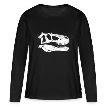 Crâne fossile de Daspletosaurus - T-shirt manches longues Premium bio Femme - noir - Devant - Julia (174cm)