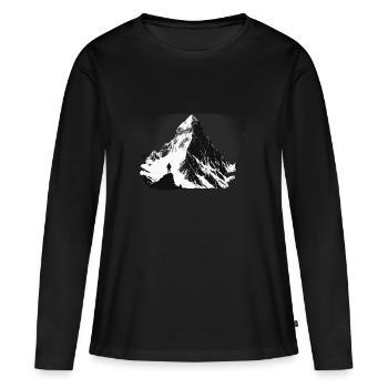Mountain Calling 7 - Frauen Premium Bio Langarmshirt - Schwarz - Vorne - Julia (174cm)