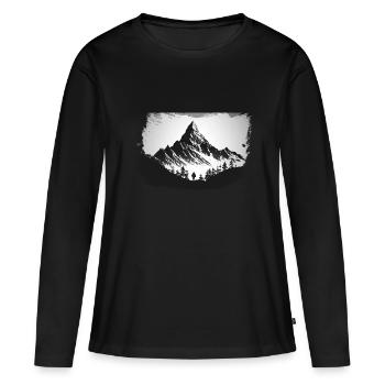 Mountain Calling 5 - Frauen Premium Bio Langarmshirt - Schwarz - Vorne - Julia (174cm)