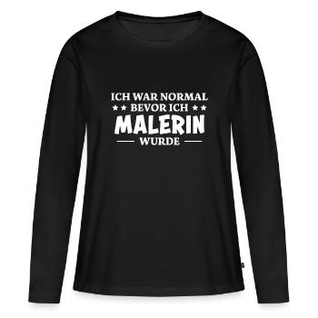 Malerin Spruch Malermeister Beruf Malerin Geschenk - Frauen Premium Bio Langarmshirt - Schwarz - Vorne - Julia (174cm)