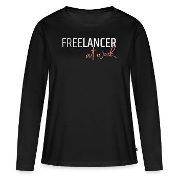 Freelancer at work - Women's Premium Organic Long Sleeve Shirt - black - Front - Julia (174cm)