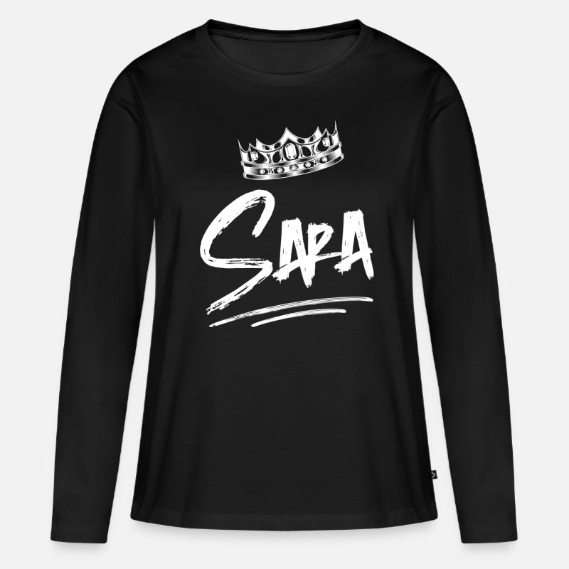Sara - Frauen Premium Bio Langarmshirt - Schwarz
