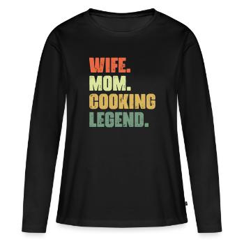 Witwe Mom Lustiges professionelles Kochen für - Frauen Premium Bio Langarmshirt - Schwarz - Vorne - Julia (174cm)