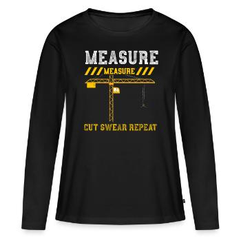 Mesure Mesure Coupe Jurer Répéter - T-shirt manches longues Premium bio Femme - noir - Devant - Julia (174cm)