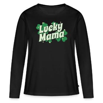 Cadeau de la Saint-Patrick Shamrock Femmes irlandaises - T-shirt manches longues Premium bio Femme - noir - Devant - Julia (174cm)
