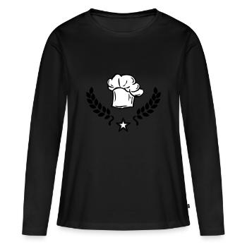 Chef's hat - Women's Premium Organic Long Sleeve Shirt - black - Front - Julia (174cm)