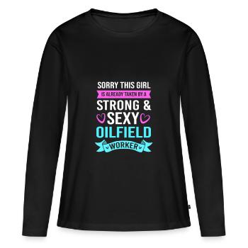 Plate-forme pétrolière Champ pétrolifère Plate-forme pétrolière Femme - T-shirt manches longues Premium bio Femme - noir - Devant - Julia (174cm)