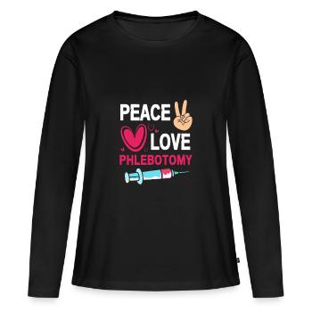 Phlebotomist Pflege Pfleger Pflegerin Blutentnahme - Frauen Premium Bio Langarmshirt - Schwarz - Vorne - Julia (174cm)