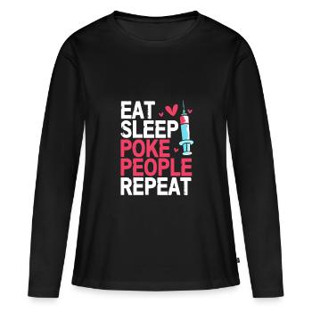 Phlebotomist Pflege Pfleger Pflegerin Blutentnahme - Frauen Premium Bio Langarmshirt - Schwarz - Vorne - Julia (174cm)