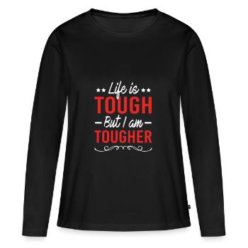 Workaholic Sprüche - Frauen Premium Bio Langarmshirt - Schwarz - Vorne - Julia (174cm)