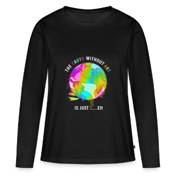 Jour de la Terre - T-shirt manches longues Premium bio Femme - noir - Devant - Julia (174cm)