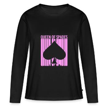 Card Game Spades of Spades Playing Card - Women's Premium Organic Long Sleeve Shirt - black - Front - Julia (174cm)