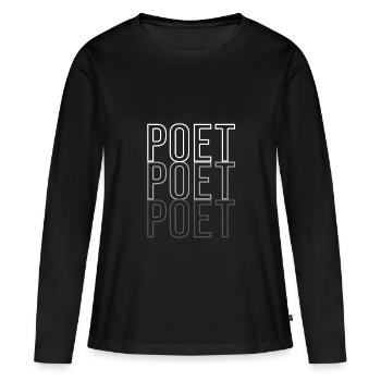 Poème Poésie - T-shirt manches longues Premium bio Femme - noir - Devant - Julia (174cm)