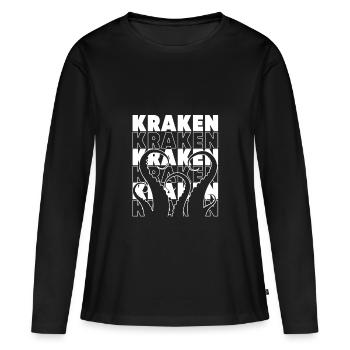 Pieuvre Pieuvre Pieuvre Calmar - T-shirt manches longues Premium bio Femme - noir - Devant - Julia (174cm)
