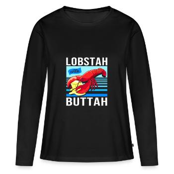Homard Fruits de mer Homard du Maine Langouste - T-shirt manches longues Premium bio Femme - noir - Devant - Julia (174cm)