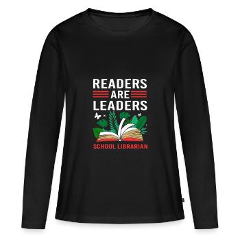 Bibliothèque de lecture Rat de bibliothèque - T-shirt manches longues Premium bio Femme - noir - Devant - Julia (174cm)