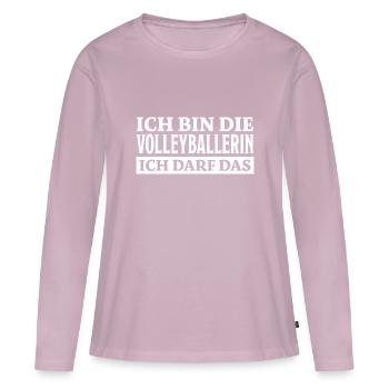 Volleyballerin Spruch Fun Beachvolleyball Geschenk - Frauen Premium Bio Langarmshirt - Altrosa - Vorne - Julia (174cm)