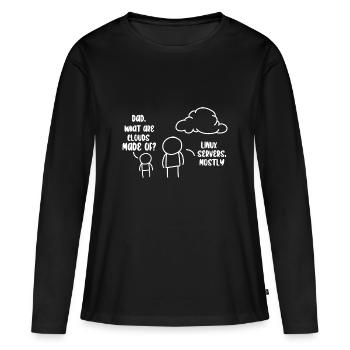 Cloud Storage Data Server Information Technology - T-shirt manches longues Premium bio Femme - noir - Devant - Julia (174cm)