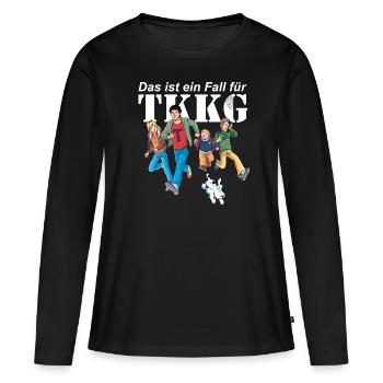 TKKG Das Ist Ein Fall Für TKKG Spruch - Frauen Premium Bio Langarmshirt - Schwarz - Vorne - Julia (174cm)