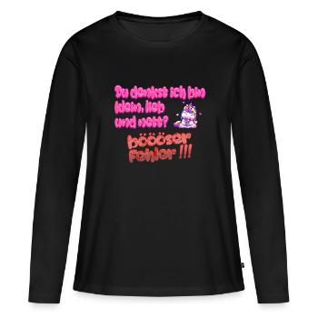 Böser Fehler - Frauen Premium Bio Langarmshirt - Schwarz - Vorne - Julia (174cm)