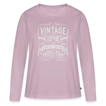 1948 born vintage birthday gift - Women's Premium Organic Long Sleeve Shirt - dusky pink - Front - Julia (174cm)