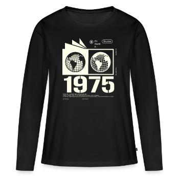 Vintage, 1975, Rétro, Cadeau d’anniversaire, 1975 - T-shirt manches longues Premium bio Femme - noir - Devant - Julia (174cm)