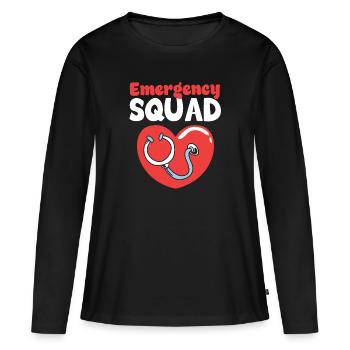 Notfall Krankenschwester Team - Frauen Premium Bio Langarmshirt - Schwarz - Vorne - Julia (174cm)