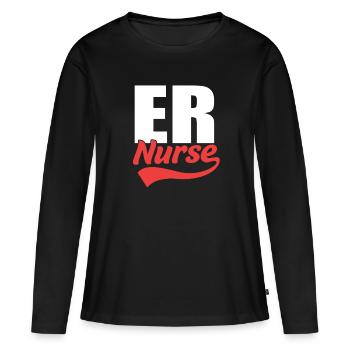 Notfall Krankenschwester Ambulanz - Frauen Premium Bio Langarmshirt - Schwarz - Vorne - Julia (174cm)