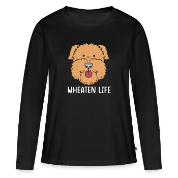 Wheaten Terrier - T-shirt manches longues Premium bio Femme - noir - Devant - Julia (174cm)