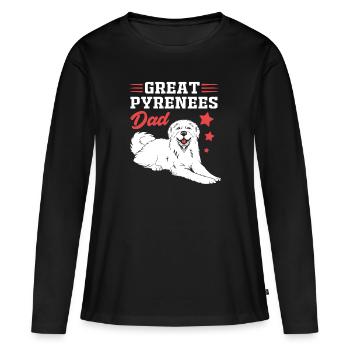 Chien des Pyrénées - T-shirt manches longues Premium bio Femme - noir - Devant - Julia (174cm)