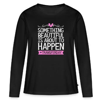 Transfert d’embryons de jour fœtus - T-shirt manches longues Premium bio Femme - noir - Devant - Julia (174cm)