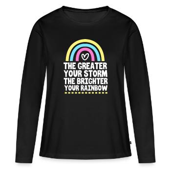 Transfert d’embryons de jour fœtus - T-shirt manches longues Premium bio Femme - noir - Devant - Julia (174cm)