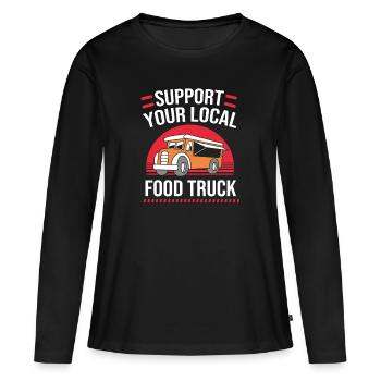 Camion de restauration de snacks - T-shirt manches longues Premium bio Femme - noir - Devant - Julia (174cm)