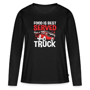 Camion de restauration de snacks - T-shirt manches longues Premium bio Femme - noir - Devant - Julia (174cm)