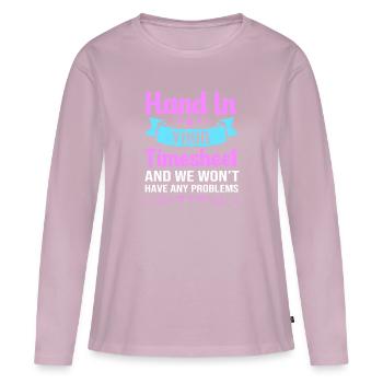 HR Manager - Frauen Premium Bio Langarmshirt - Altrosa - Vorne - Julia (174cm)