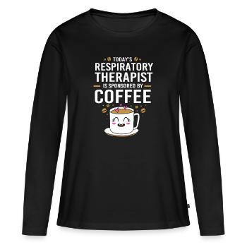 Respiration Respiration Inhalothérapeute Oxygène - T-shirt manches longues Premium bio Femme - noir - Devant - Julia (174cm)