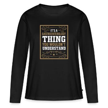 Gastro-entérologie - T-shirt manches longues Premium bio Femme - noir - Devant - Julia (174cm)