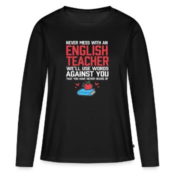 Grammar - Women's Premium Organic Long Sleeve Shirt - black - Front - Julia (174cm)
