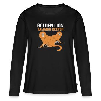 Singe Tamarin Singe Singe Visage de Singe - T-shirt manches longues Premium bio Femme - noir - Devant - Julia (174cm)